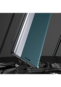 Resim Samsung Galaxy Uyumlu S23 Fe Pu Deri + Pc Galvanik Telefon Kılıfı Düşme Koruması Stand Kılıfı İçin 