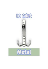 Resim Noktalı Portmanto Vestiyer Duvar Dolap Elbise Askısı Krom Metal Mobilya Kapı Askılığı Askılık 10 Adet Krom 