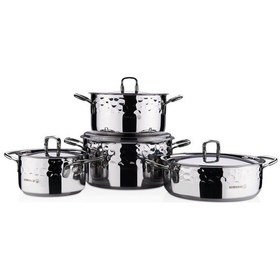 Resim Korkmaz Erna 8 Parça Inox Tencere Seti 