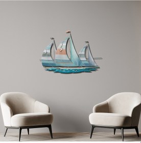 Resim Minimalist Yelkenli Renkli Metal Tablo 