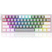 Resim Redragon FIZZ RGB %60 Kablolu Mekanik Klavye,Türkçe, Red Switch, Gri\u002FBeyaz 