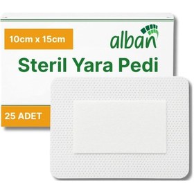 Resim Steril Yara Pedi, Nonwowen 10cmx15cm Pansuman Yara Örtüsü, Steril Tekli Paketlerde 25li Kutuda 
