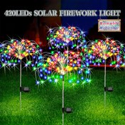 Resim 420LED Güneş Bahçe Işıkları Güneş Havai Fişek Işıkları, Akıllı Işık Akıllı Sensör Anahtarı 8 Modlu Aydınlatma Güneş Işıklar Dış Mekan Su Geçirmez Bahçe Veranda Yürüyüş Yolu Parti Düğün Dekoratif 360/200/60LED 