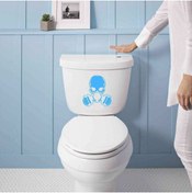 Resim cnpromosyon Gaz Maskesi Silüeti Dekoratif Wc Klozet Sticker, Çıkartma, Etiket Mavi 