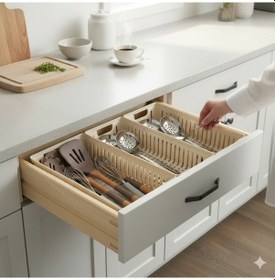 Resim Ny Home 3 Adet Çekmece İçi Bıçaklık & Kaşıklık Organizer Bej Bej 