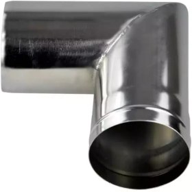 Resim 90 Derece Paslanmaz Çelik Baca Borusu – Büyük Boy (L) 3.5″ Çap 