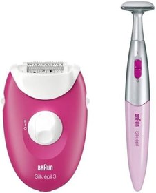 Resim Braun Silk-Epil 3 3-420 Epilatör Ahududu Pembe - 2 Ek Parçalı Kablolu Epilatör 