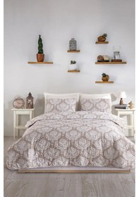 Resim Battal Boy Kapitone Yatak Örtüsü Çok Amaçlı Post Kahve Kahve 