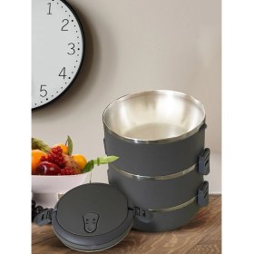 Resim Davet Füme 3 Katlı Sızdırmaz Yemek Termosu Sefer Tası Özel Seri Özel Renk) Tek Kişilik Hacimi Vardır 