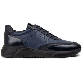 Resim Deery Hakiki Deri Lacivert Erkek Sneaker Ayakkabı - 01962Mlcve01 Lacivert 