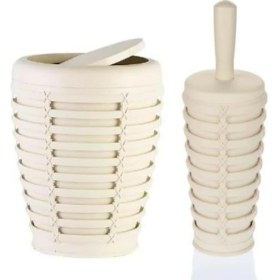 Resim Primanova Palm Çöp Kovası Klozet Fırçası Bej 