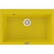 Resim POLEX Cristalüx Granit Evye P-X76 Sarı Tezgah Altı Ve Tezgah Üstü Mutfak Evyesi 75x50cm 