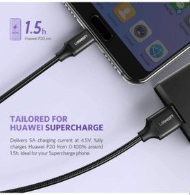 Resim Ugreen 60729 Örgülü C 5A Hızlı Şarj Kablosu 1,5 M 