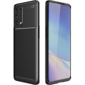 Resim Oppo Reno 5 Pro 5G Negro Karbon Dizayn Silikon Siyah Kılıf Gpack