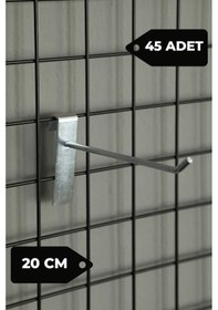 Resim 20 Cm 45 Adet Tel Pano Kancası Raf Askısı Galvaniz 
