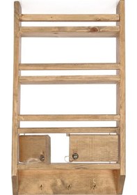 Resim Mashotrend Dekoratif Koyu Masif Terek - Mutfak Rafı - Dekoratif R 