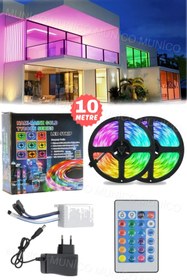 Resim Genel Markalar Kumandalı Rgb Lamba Şerit Led 5 Metre Aydınlatma 10 Mt Şerit Işığı LED Ambiyans Canlı Rgb 
