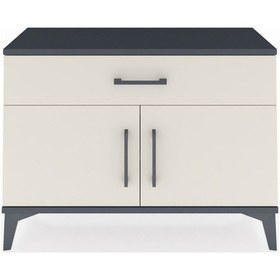 Resim Arges Şifonyer Tek Raflı Tek Çekmeceli 2 Kapaklı 88x30x64 Ant... Antrasit 