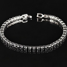 Resim Şık Hip-Hop Tarzı Siyah Kübik Zirkonya Tenis Bileklik - Güvenli Tokalı Lüks Bakır El Zinciri, Partiler, Müzik Festivalleri & Yıldönümü Hediyeleri için İdeal 