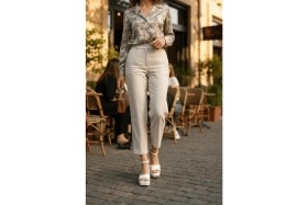 Resim Divolya June Beyaz Cilt ( 9 cm Topuk ) Platform Topuklu Günlük Ayakkabı 