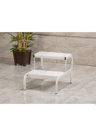 Resim Eskabo Oval Metal Gövdeli İki Basamaklı Merdiven-beyaz Labortech-4204 