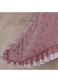 Resim River Rose Pliseli Ultrasonic Yatak Örtüsü Açık Pembe 