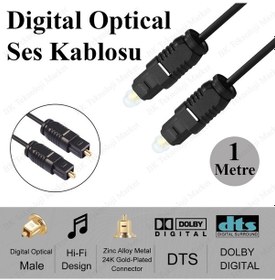 Resim 1 Metre Digital Optik Toslink Fiber Ses Kablosu Od22 