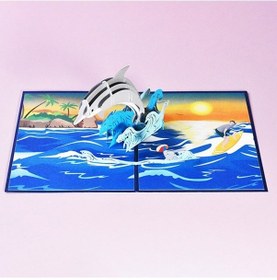 Resim Novahub Hayvan 3d Pop Up Tebrik Kartı Yıldönümü & Sevgililer Günü Doğum Günü Kartı Tatil Şükran Günü Tebrik Kartları Zarflı Noel Dekor Kartı 