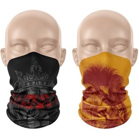 Resim Dair Aslan King Desenli 2'li Set Boyunluk Bandana Outdoor Balaklava Yüz Maskesi Kafa Bandı 