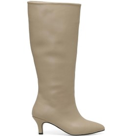 Resim Butigo Helly 3pr Krem Kadın Topuklu Çizme 000000000101740936 Bej 