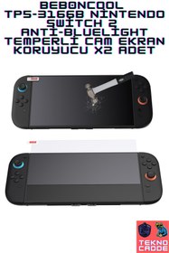 Resim beboncool TNS-3166B Nintendo Switch 2 Temperli Cam Ekran Koruyucu Mavi Işık Filtreli 2 Adet 