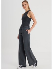 Resim Wrangler Loose Fit Rahat Kesim Yüksek Bel Geniş Paça %100 Pamuk Antrasit Sweatpant Eşofman W241602003 Antrasit 