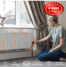 Resim 4 Adet Isı Yalıtım Levhası Kalorifer Petek Arkalığı Radyatör Arkası Levha 
