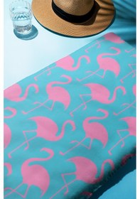 Resim Dijital Baskı Plaj Deniz Havlusu Flamingo Desenli Peştamal Hvl0206 Renkli 
