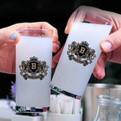 Resim Renkli İsim Yazılı Sevgiliye Hediye İkili Rakı Bardağı Seti 