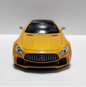 Resim WELLY 1.36 ÖLÇEK WELLY MARKA LİSANSLI MERCEDES AMG GTR 12CM SARI RENK MODEL METAL ARABA 