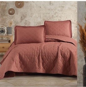 Resim Clasy Çift Kişilik Yatak Örtüsü Tafana Kiremit 