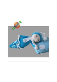 Resim Amigurumi Oyuncak Uyku Arkadaşı Mavi Bebek 45Cm 