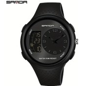 Resim Fochsia Sanda Led Dijital Büyük Ekran Su Geçirmez Spor Erkek Kol Saati Çift Black Diğer 