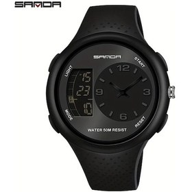 Resim Fochsia Sanda Led Dijital Büyük Ekran Su Geçirmez Spor Erkek Kol Saati Çift Black Diğer 