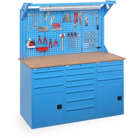 Resim starçelik 13 Çekmeceli Dolaplı Takım Asma Panolu Çalışma Tezgahı (1850x650x1944 Mm ) 