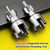 Resim Profesyonel Elektrik Matkabı Uyumlu Boru Konu Kesici Kiti - 1/2" ve 3/4" Çift Amaçlı İç/Dış Konu Kesici PPR/PVC Boruları için Yüksek Hızlı Çelik Alaşım Uçları ile | Kompakt ve Hafif Elektrikli Tap/Die Aracı 
