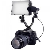Resim Üçlü Flash Işık Mikrofon V Bağlantı Aparatı Küçük V Braket 