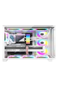 Resim Dragos Ocean Curved Pro V2 Beyaz 7x Argb Fan USB 3.0 Type-C 750W 80+ Atx Bilgisayar Kasası Beyaz 