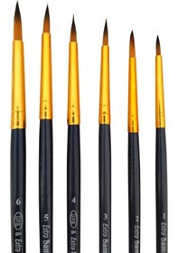 Resim Samur 6'lı 123 Sentetik Akrilik Ve Sulu Boya Fırça Seti Tezhip Ve Minyatür 