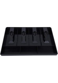 Resim Yazar Kasa Çekmecesi İçi Para Tepsisi - Taşınabilir Para Düzenleyici Saklama Kutusu, 4 Banknot3 Madeni Para - Siyah 