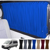 Resim Pandami Mercedes Sprinter W906 Uzun 2006-2018 Uyumlu Mavi Raylı Oto Perde Takımı 