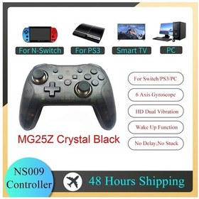 Resim Mg25z Black-ns009 Bluetooth Oyun Denetleyicisi Kablosuz Gamepad Nintendo Anahtarı Konsolu Ps3 Pc Windows 7 10 Çift Titreşim Joystick 