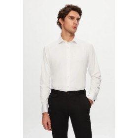 Resim D'S Damat Ds Damat Slim Fit Beyaz Düz Nano Care Gömlek 4HE02SG00024M 