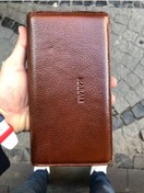 Resim Unisex Taba Hakiki Deri Telefon Bölmeli Kartlıklı Cüzdan Taba 